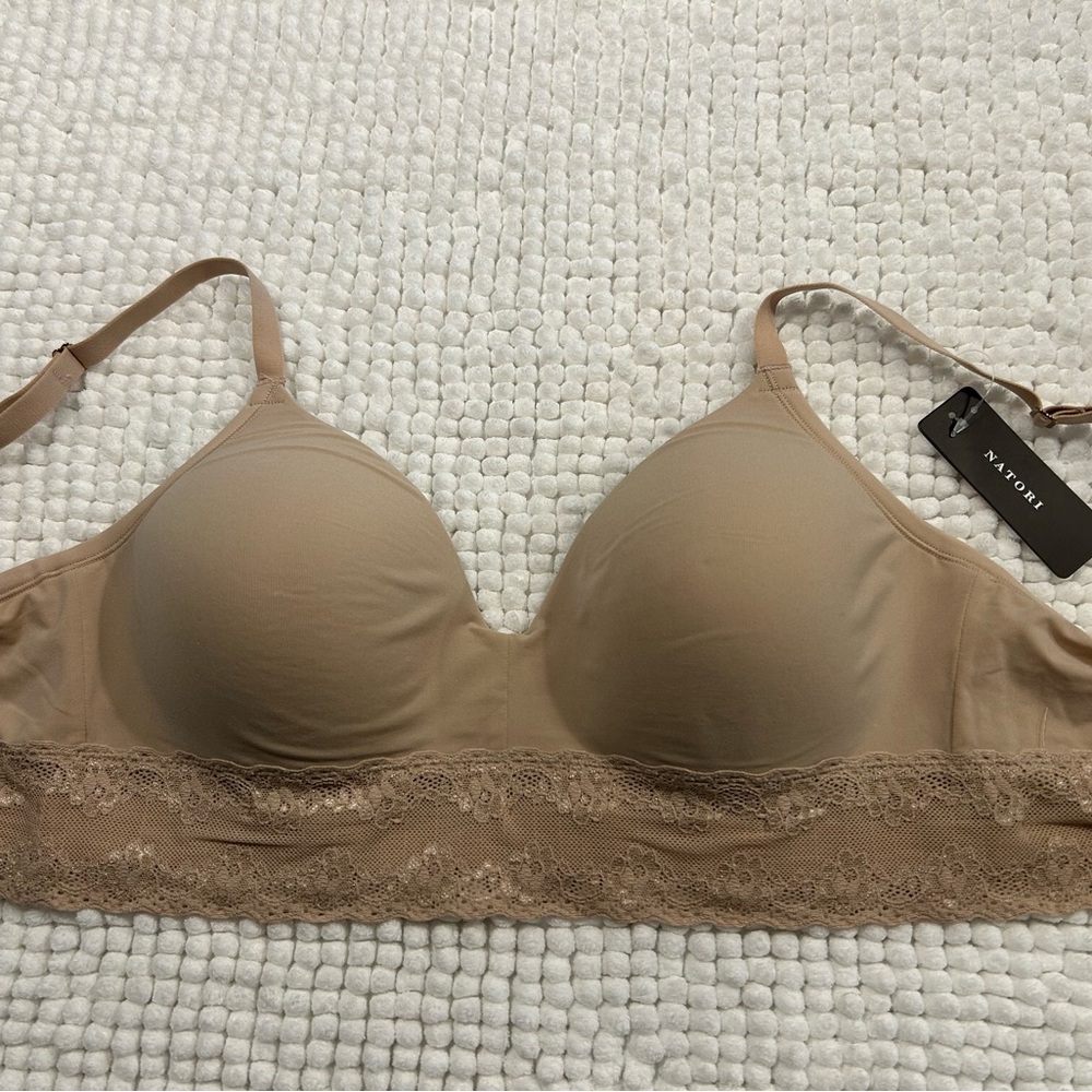 Natori Beige Lace Detail Bra